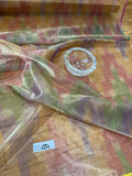 Exquisite Quality Silk Tissue Ikkat Pattern - GREENS/ PURPLE/ GOLD!!!