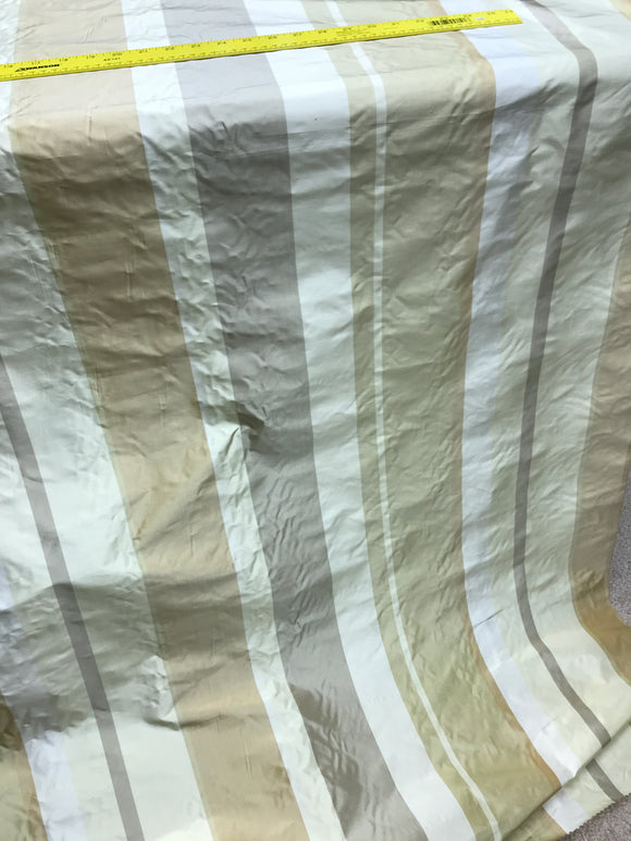 Designer Quality Silk Taffeta Stripes - BROWNS/ CREAM/ OFF-WHITE!!!