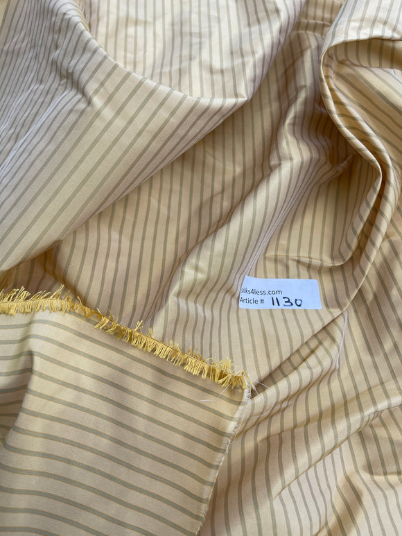 Designer Quality Silk Taffeta Vertical Stripes - GOLDEN YELLOW/ GRAY/ GOLD!!!